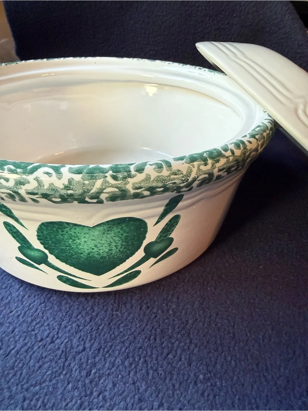 Vintage Corelle Heart Stoneware 2qt Covered Casserole Dish